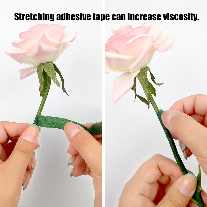 Green Flower Tape Diy Waterproof Flower Shop Elastic Tape Self Stick ...
