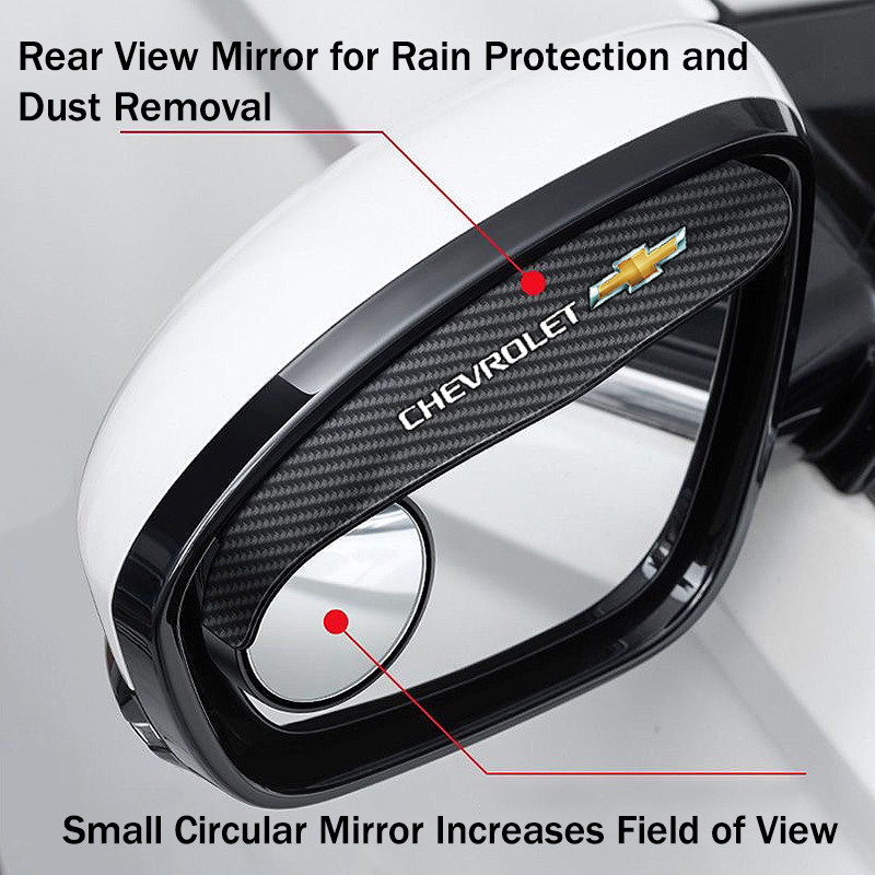 1 Pair 6D Carbon Fiber Texture Integrated Car Rearview Mirror Rain ...