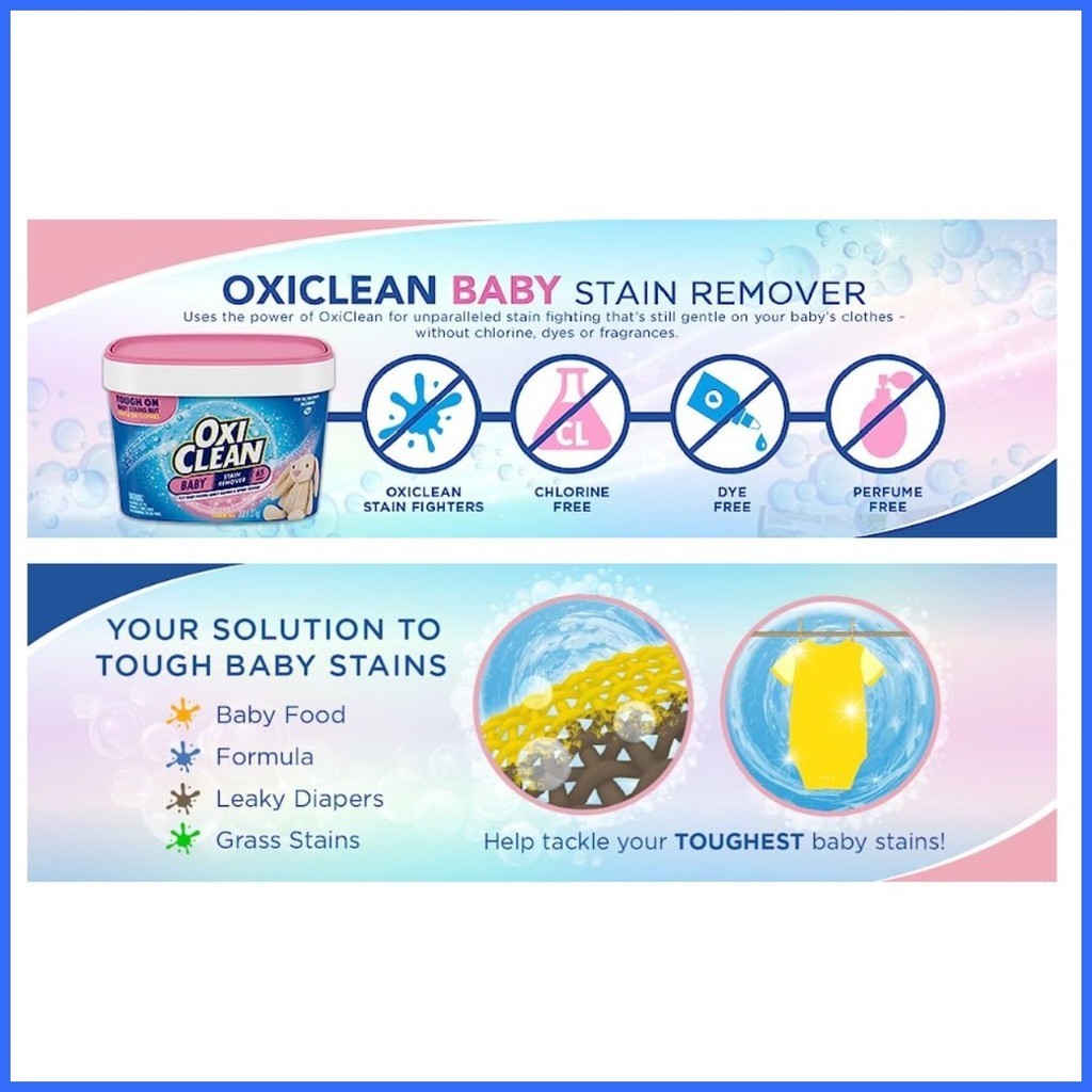 OxiClean Versatile Stain Remover Baby Stain Soaker, 3 lb | Shopee ...