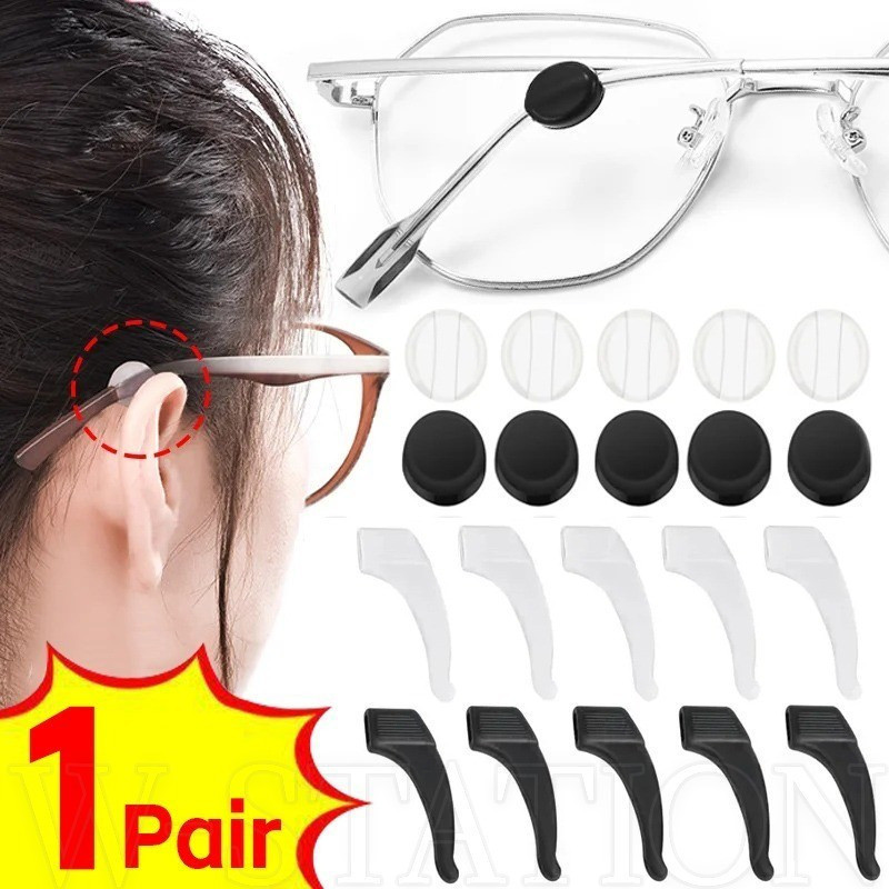 Silicone Anti-slip Anti-fall Ear Hook - Eyeglasses Fixed Holder ...