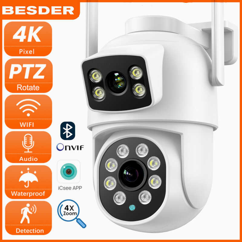 4K BESDER 8Mp CCTV Screen Wifi Camera Sa Dual Lens Color Night Vision ...