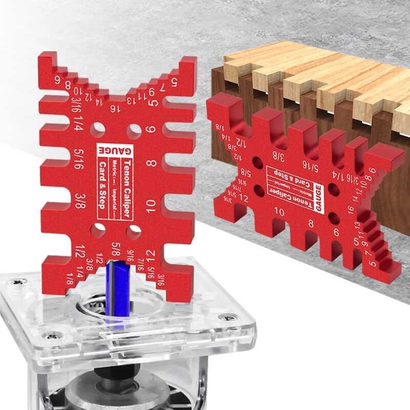 Aluminum Dovetail Jig Precision Gaps Woodworking Tenon Caliper Table Saw Depth Gauge Height