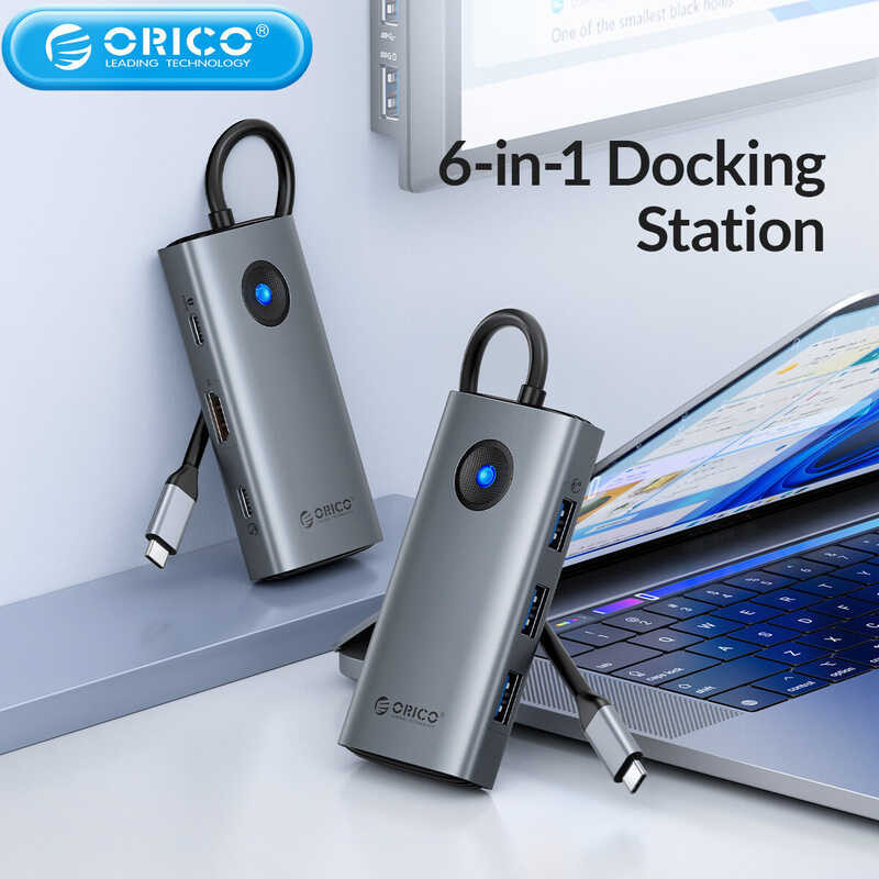 USB 3.0 ORICO Docking Station Hub Type C Splitter Adapter Multi Ports ...
