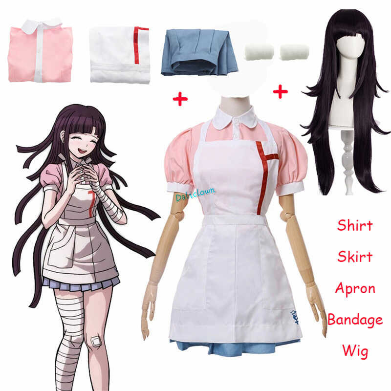 Mikan Tsumiki Danganronpa Cosplay Outfit With Wig Anime Halloween ...