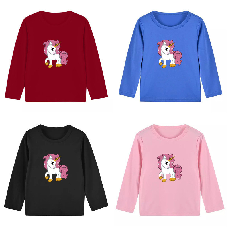 Süßes Langarm T-Shirt Für Mädchen - Baumwolle Mit Pink Streifen