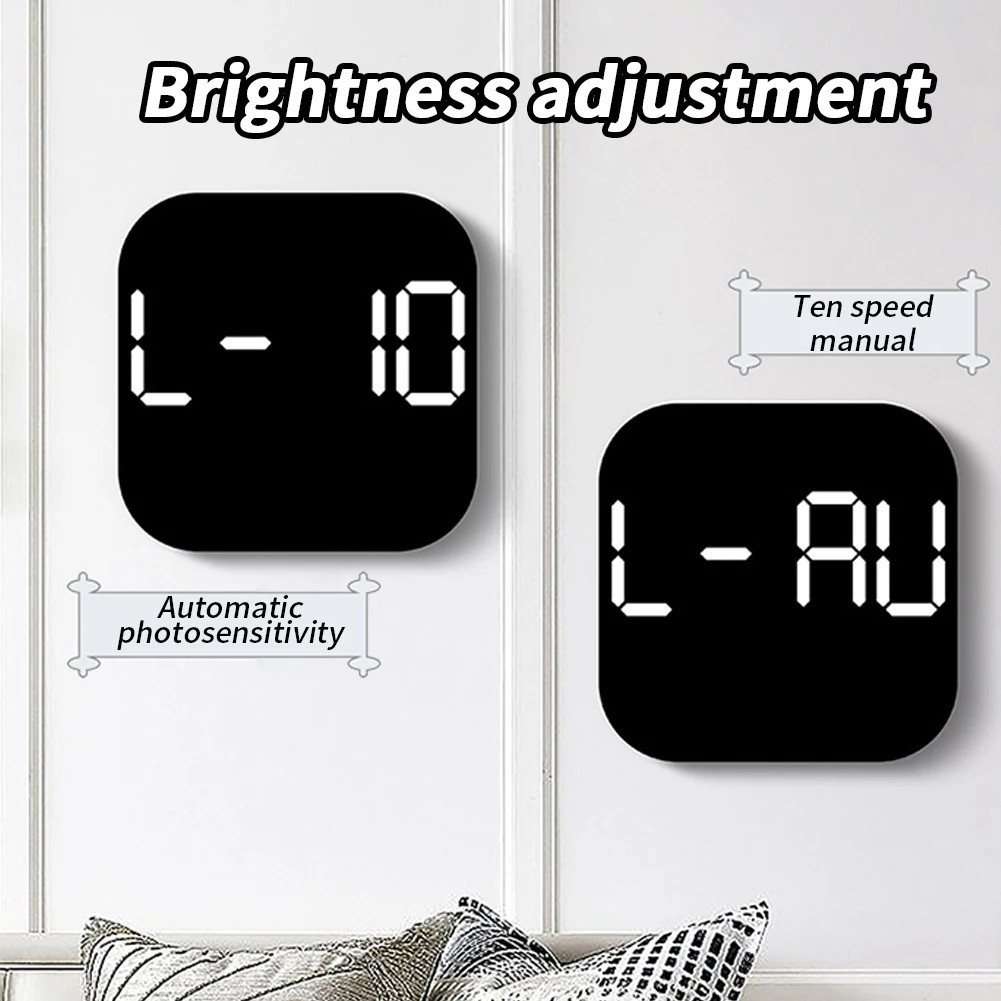 CHERRY Electronic Wall Clock, Wall-mounted Multi-functional Digital LED ...