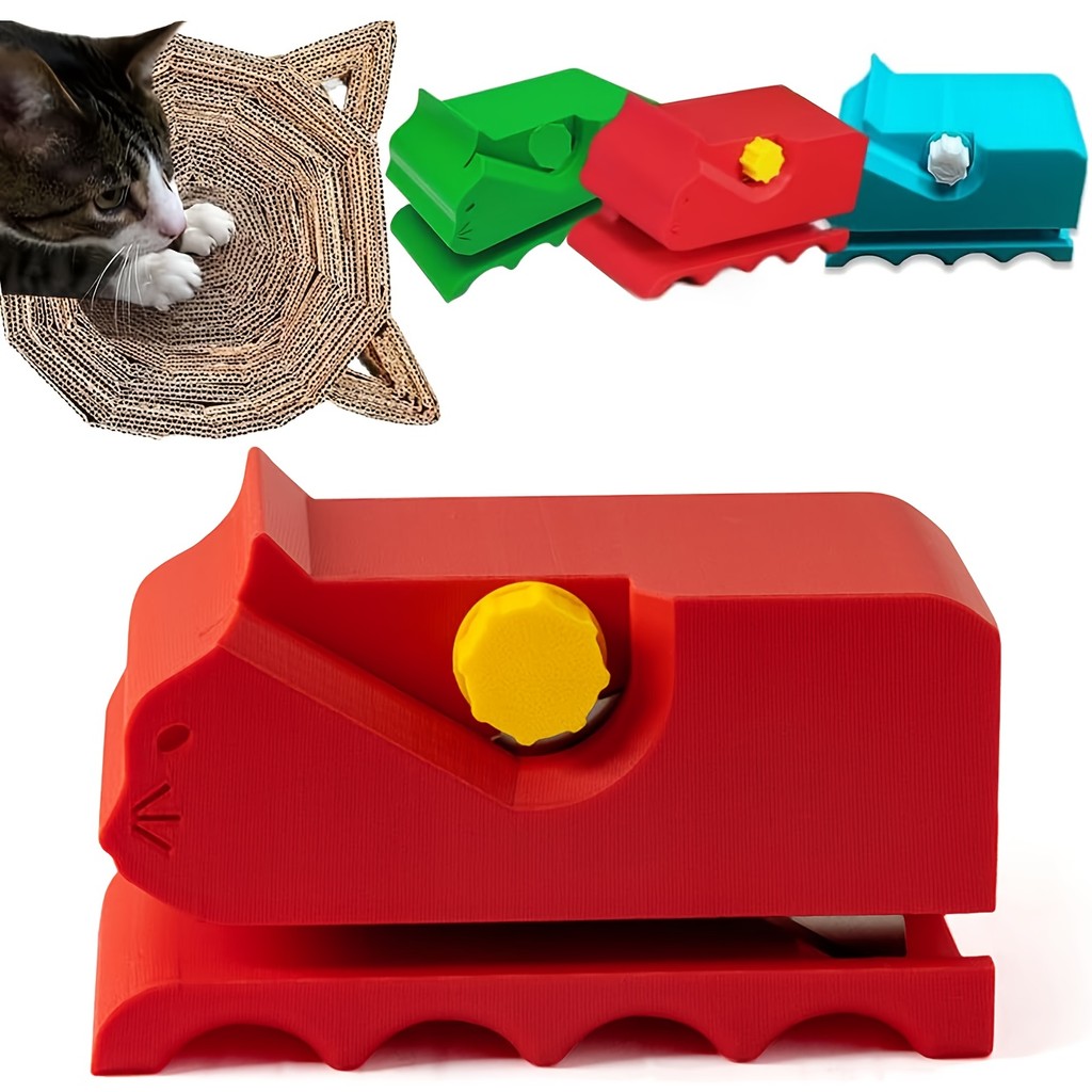 3D Printed Cat Scratcher Cardboard Cutter - Handheld Kitten Shaped DIY ...