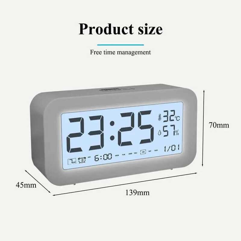 Pcs 1 Digital Alarm Clock Smart Touch Control Brighess Volume ...