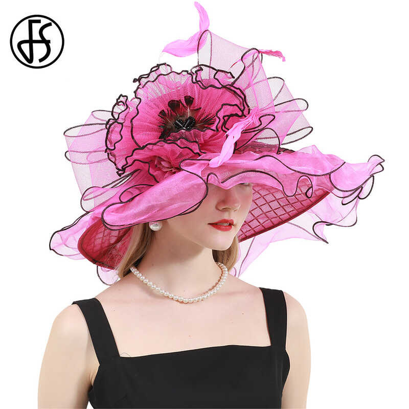 FS 2024 Kentucky Derby Hats For Women Rose Red Tea Party Wedding ...