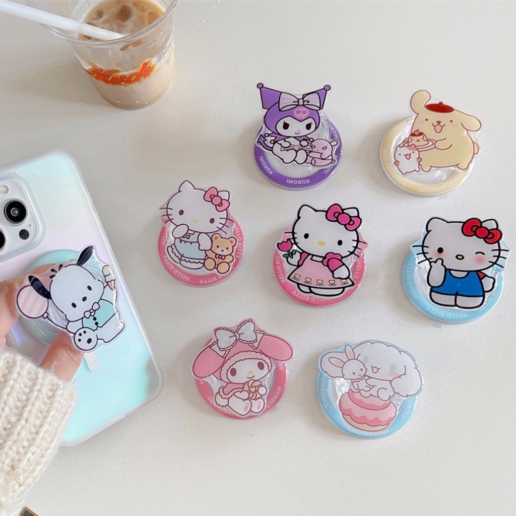 Phone Holder Kickstand Magnetic Attraction Creative Stand Cartoon Hello ...