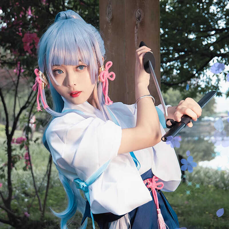 Genshin Impact Kamisato Ayaka Cosplay Inazuma City Kendo Kimono Dress ...