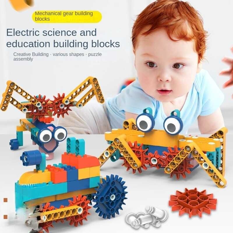 116Pcs Electric Gear Science Education Building Blocks Mechanical ...