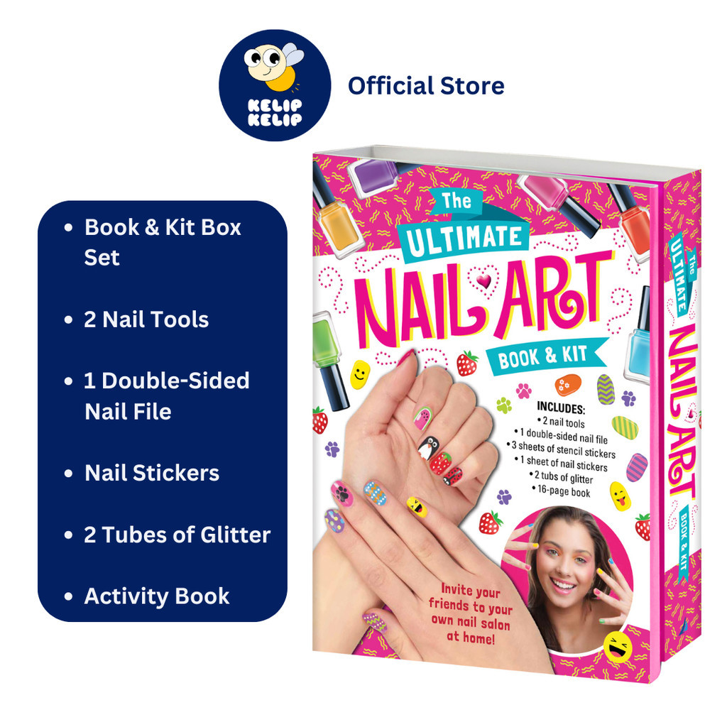 The Ultimate Nail Art Book & Kit With Tools Stencils Stickers Glitter ...