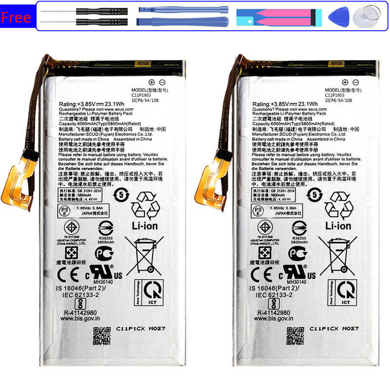 Nuova batteria originale C21P2001 6000mAh per ASUS ROG 5 Phone 5s Pro ZS673KS I005DA I005DB  509