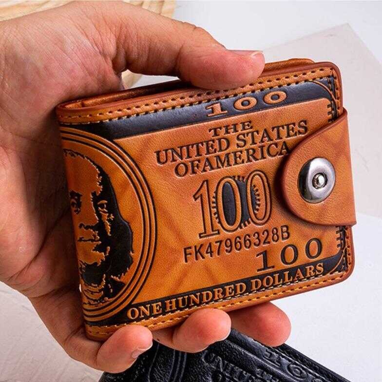 COD Men's Bill Wallet Vintage Black Brown Leather Credit Card Photo ...