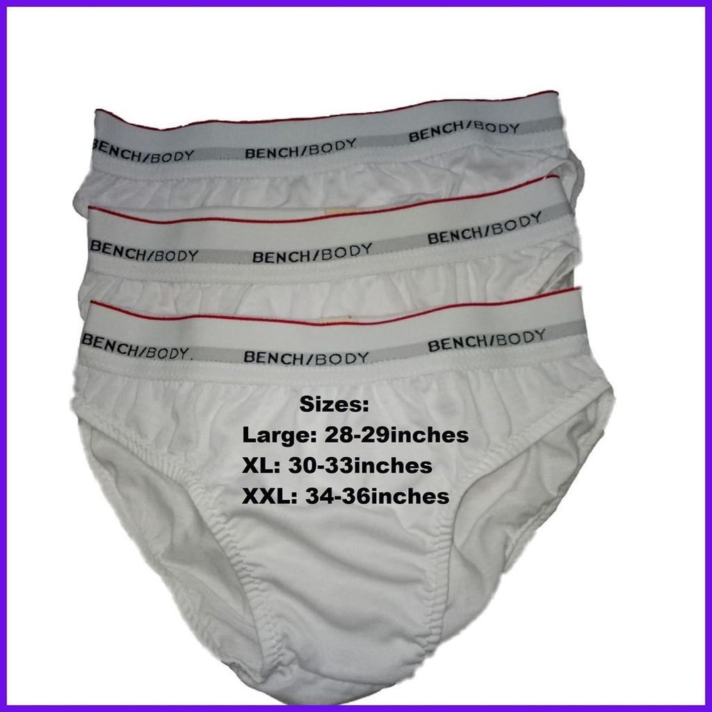 ๑ ۩ Bench All White Men's Brief 3 in 1 pack | Shopee Philippines