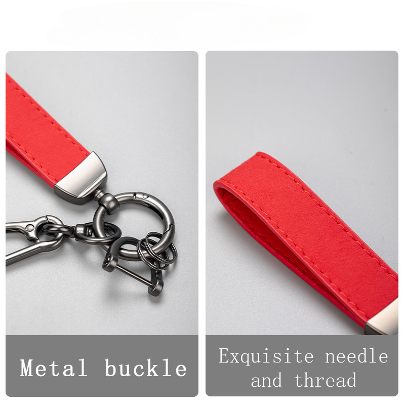 HYS Car Accessories Carbon Fiber Car Key Pendant Split Rings Keychain ...