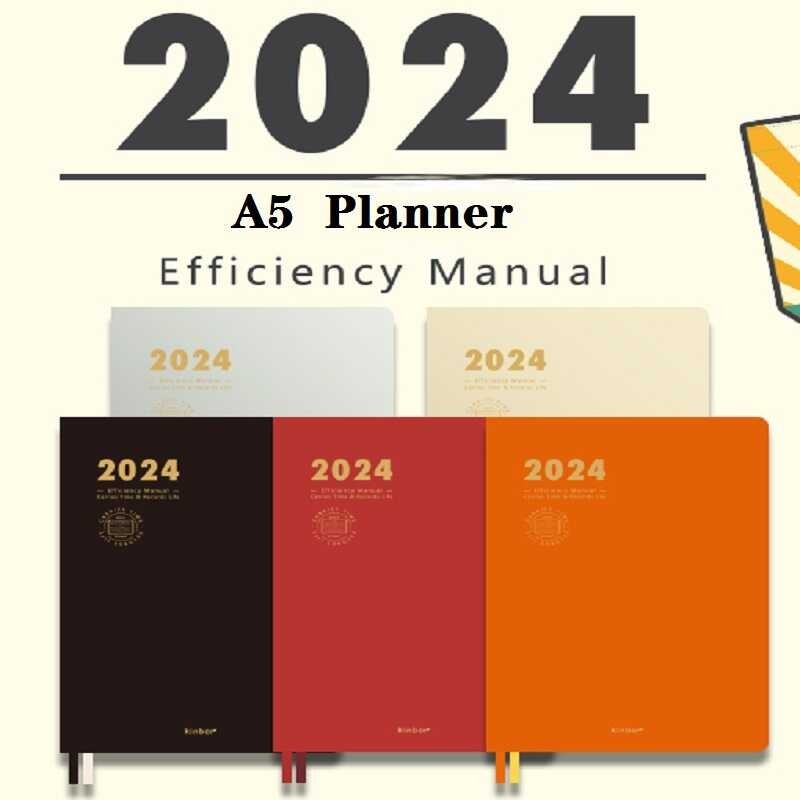 A5 Kinbor 2024 Plan Planner Daily Agenda Account Time Record Book Work ...