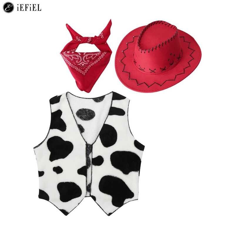 Pcs 3 Kids Western Rodeo Cowboy Costume Vest Na May Bandanna Hat Wild ...