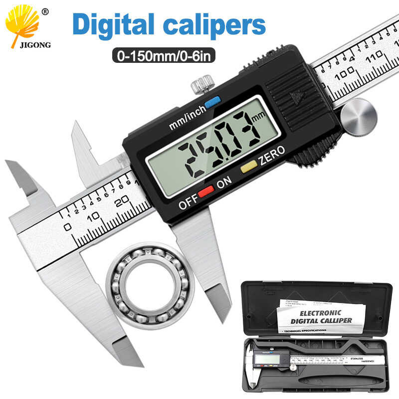 Electronic Digital Vernier Caliper 6Inch 0-150 Mm Metal Micrometer ...