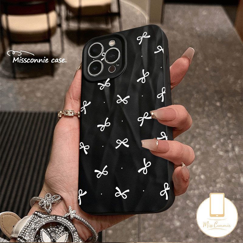 Vintage Dotted Bowknot Bracelet Soft Case Compatible for IPhone 11 14
