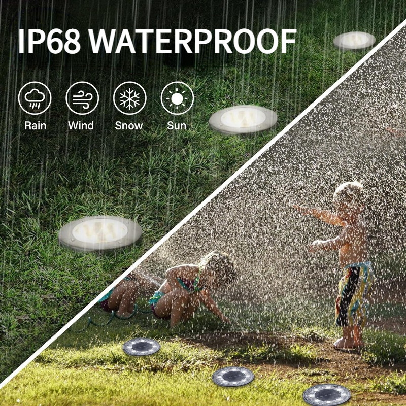 8 LED Solar Underground Lights Outdoor Waterproof Solar Light Garden