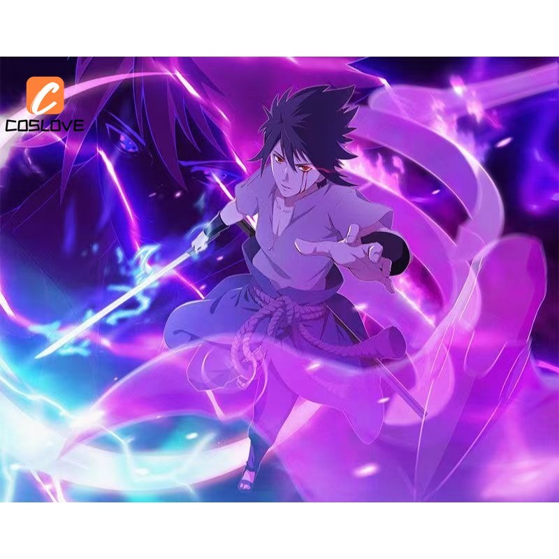 Anime NARUTO Uchiha Sasuke Cosplay Clothing Full Set Costume Suit For ...