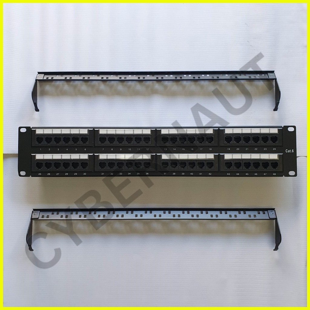 ∆ Patch Panel Cat6 2U 48Port Rackmount Or Wall Mount Punch Down Patch