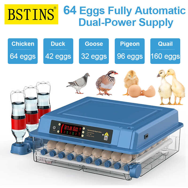 64 Eggs Fully Automatic Incubator for Egg Brooder Farm Equipment Bird ...
