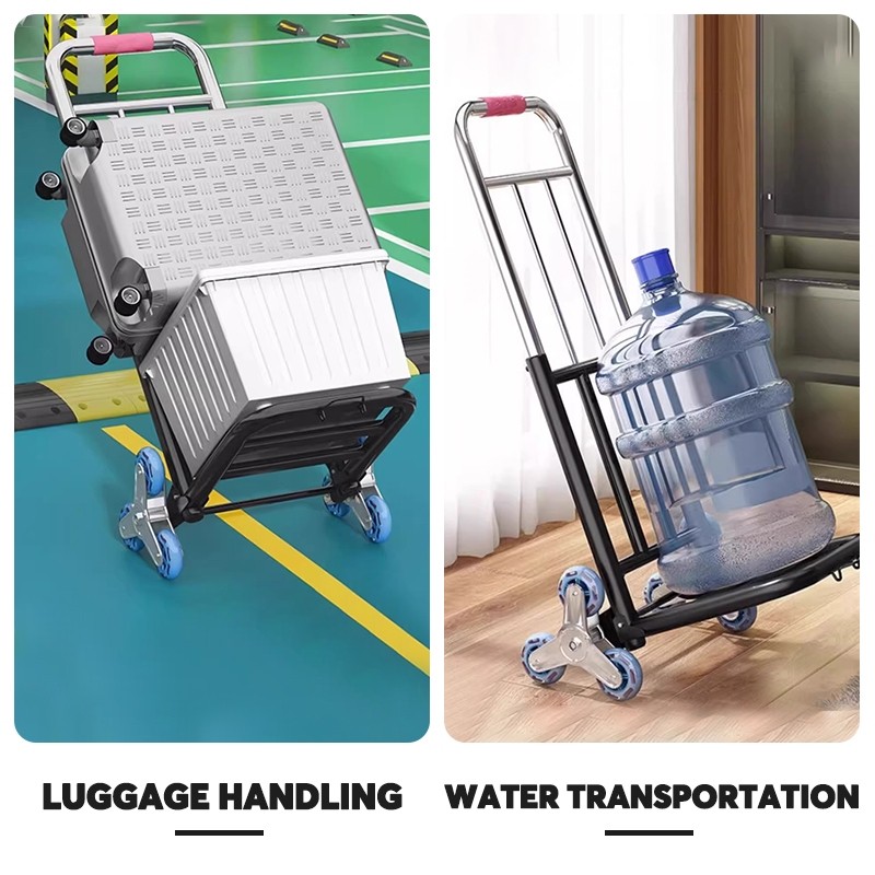 Portable Folding Trolley A handcart with a triangular wheel food ...