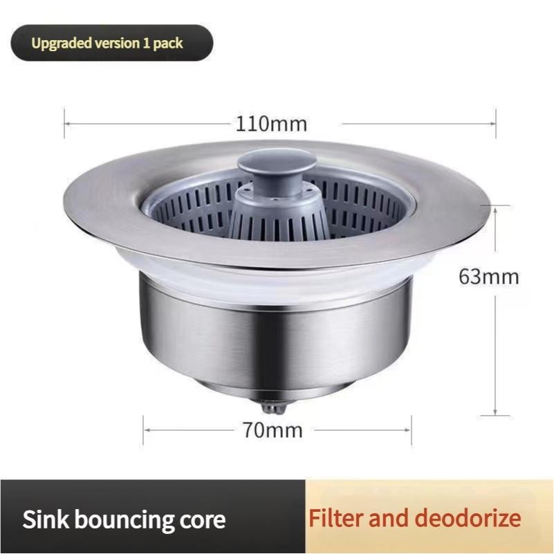 New Sink Filter Bounce Core Kitchen Odor&Leak Prevention Dishwashing ...