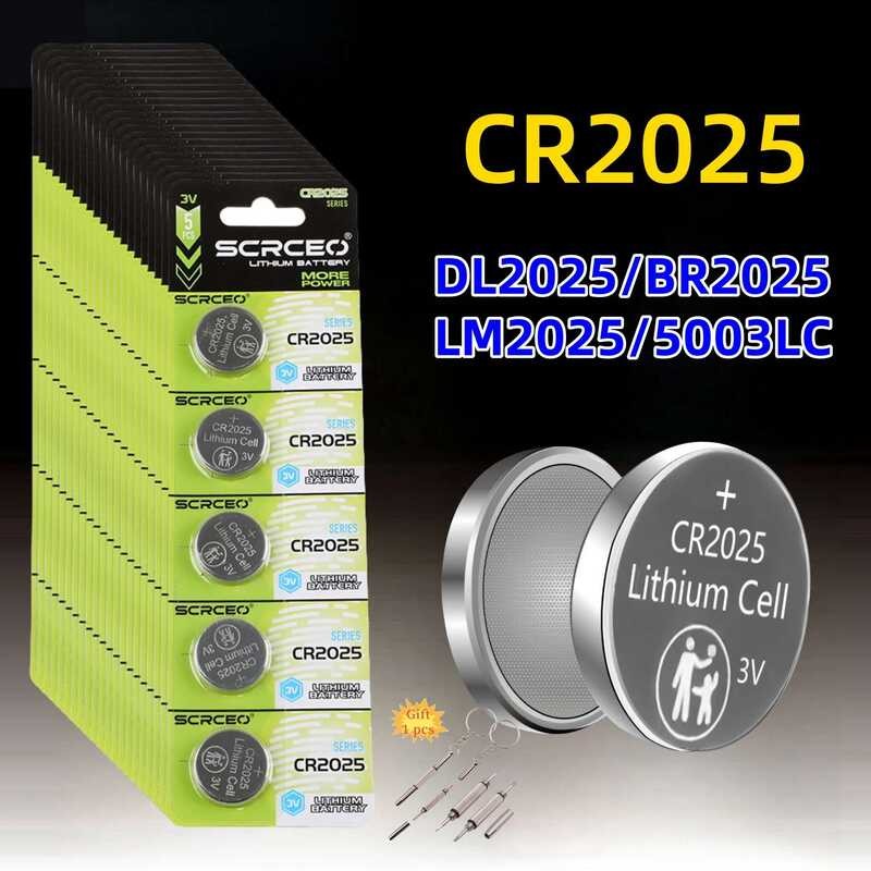 1B 2 2-50Pcs 3V Cr2025 CR 2025 Lithium Button Battery Dl2025 Br2025 ...