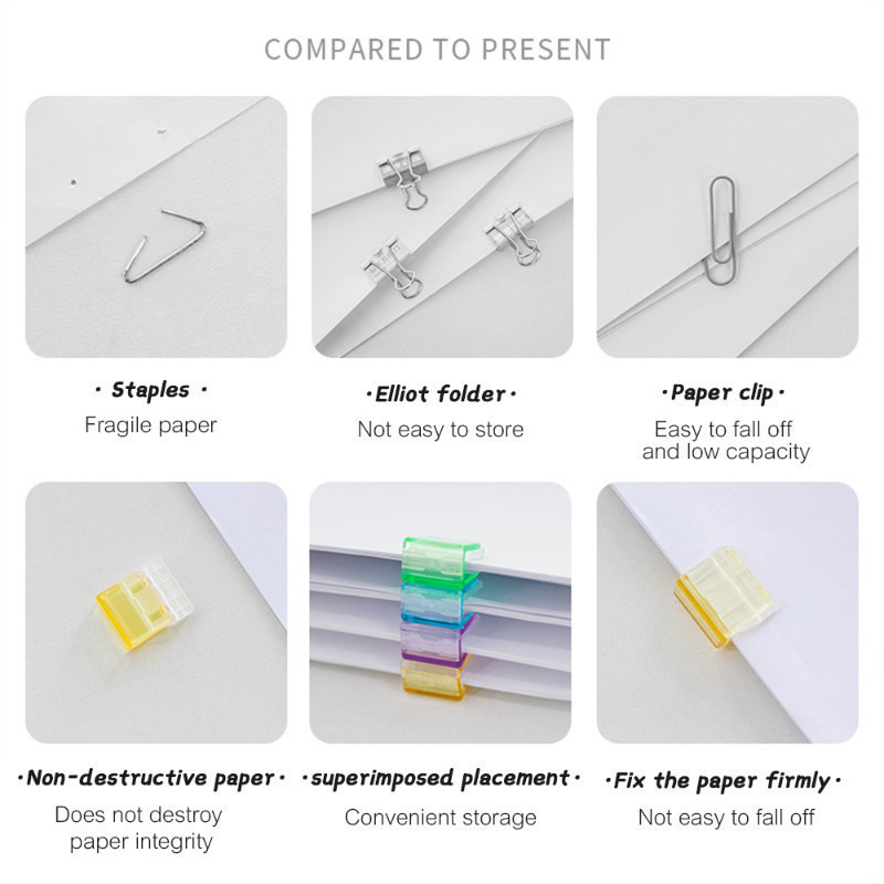 [ Wholesale ] Mini Candy Color Push Paper Clip - Kawaii Binder Clips ...