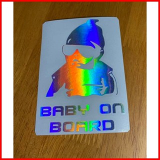 ۞ Baby On Board Car Decal Sticker [holographic Standard] 