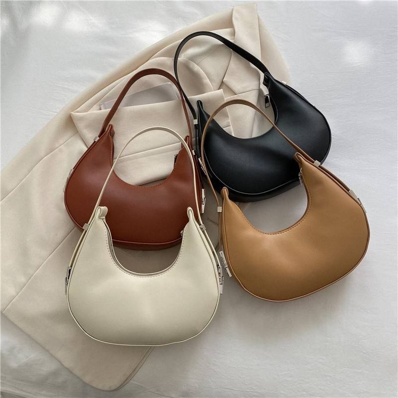 UISN #S1447 Women's metal small shoulder bag armpit mini crescent bag ...
