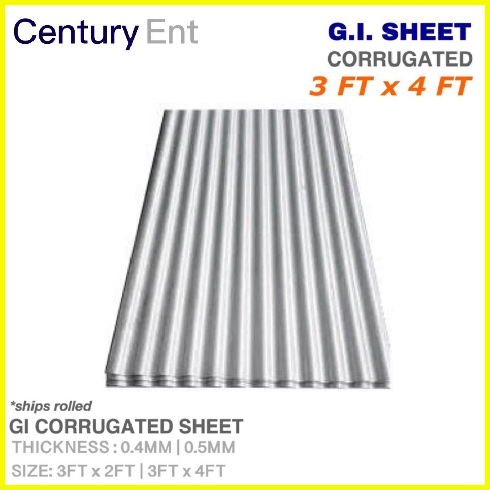 ¤ 3FT x 4FT GI CORRUGATED SHEET Yero Galvanized Iron Roofing 0