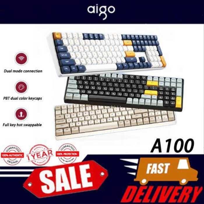 Aigo A100 [Darkflash] 2.4G/Wired 100 Full Key Hot Swappable Gaming And ...