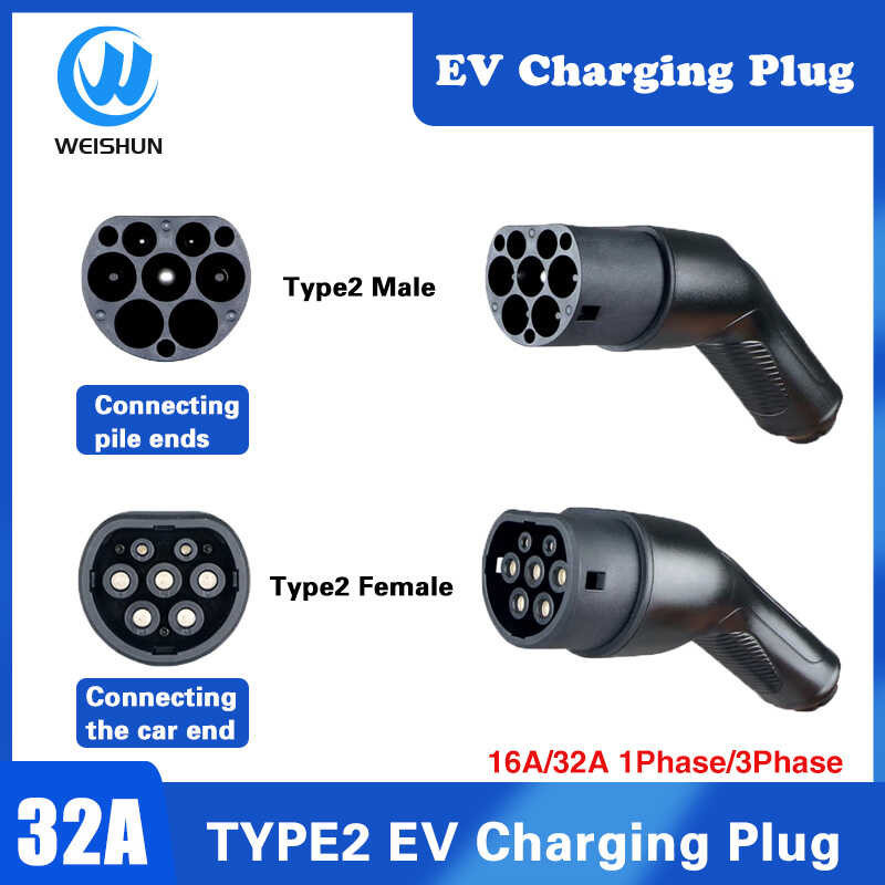 EV Charger Plug Adaptor Type 2 IEC 62169 Lalaki/Kababaihan Para Sa ...