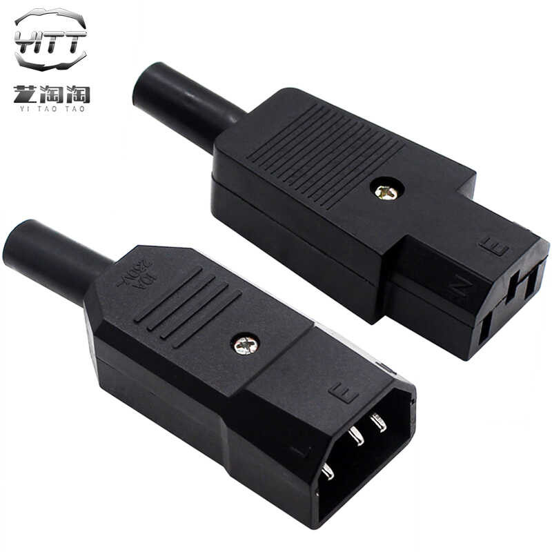 AC three core pin plug DIY detachable male and female pair connector ...
