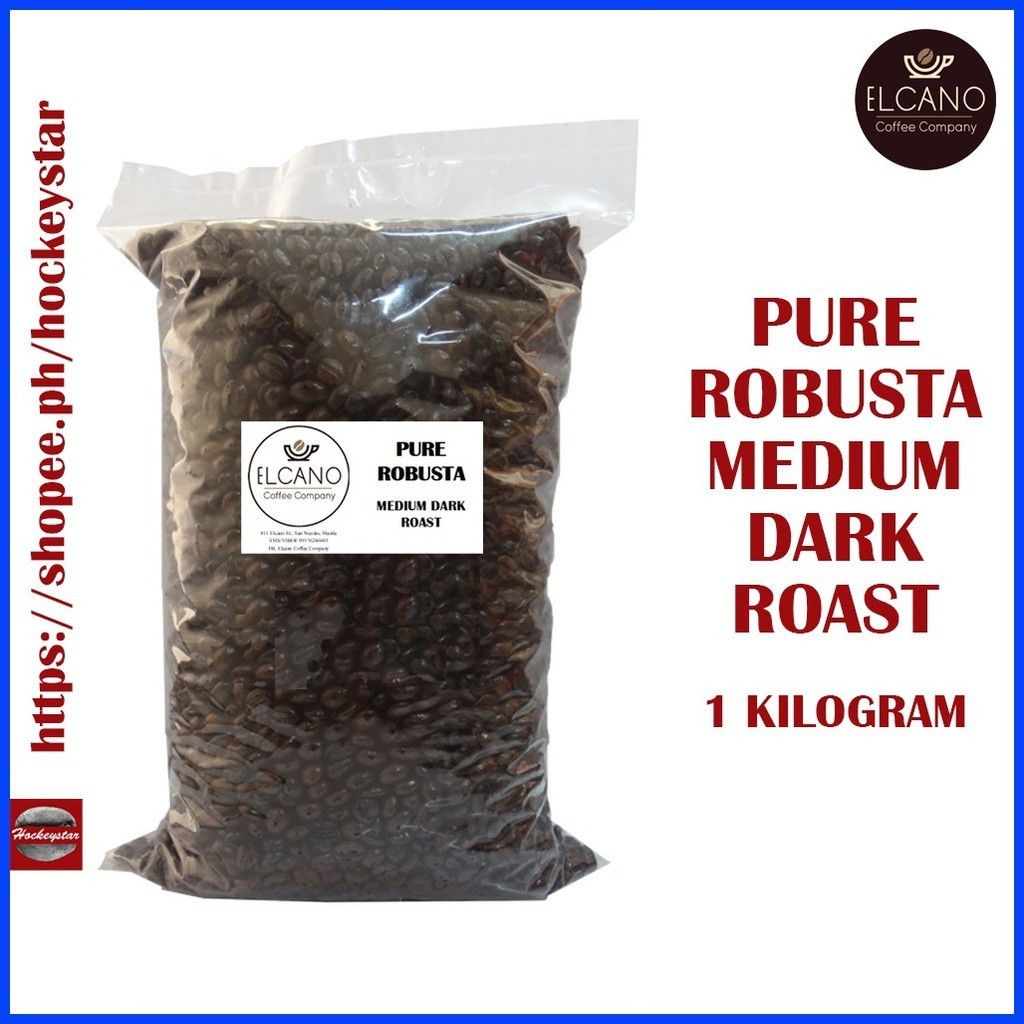 ♂ ♞1 KG Pure Robusta Medium Dark Roast Coffee Beans 1 Kilogram Elcano Coffee Kape Shopee