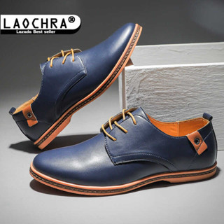 LAOCHRA Plus Size 38-48 Men's Pointed Leather Shoe Breathable Casual ...