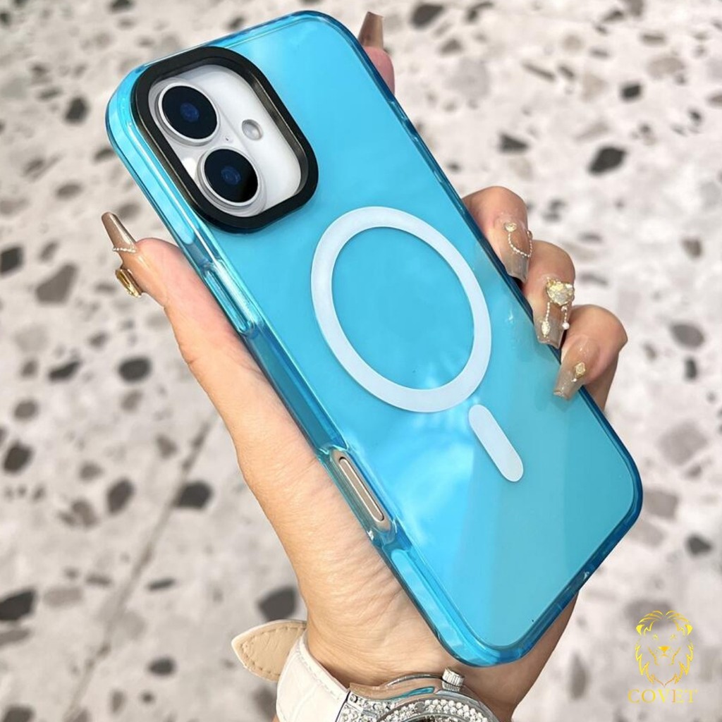 COVET Luxury Clear Colorful Crystal Magnetic Wireless Charge Anti-fall ...