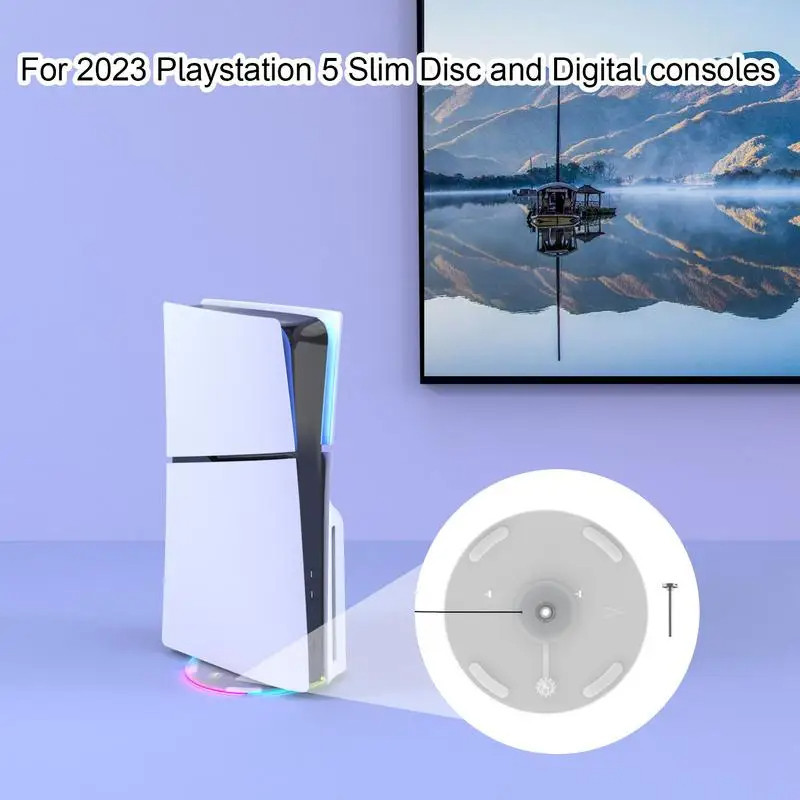 Vertical Stand For PS5 Slim Console RGB Stable LED Display Base Game ...