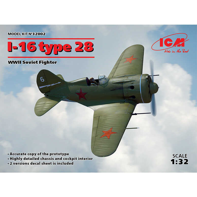ICM assembly model 1/32 Soviet I-16 28 fighter jet 32002 | Shopee ...