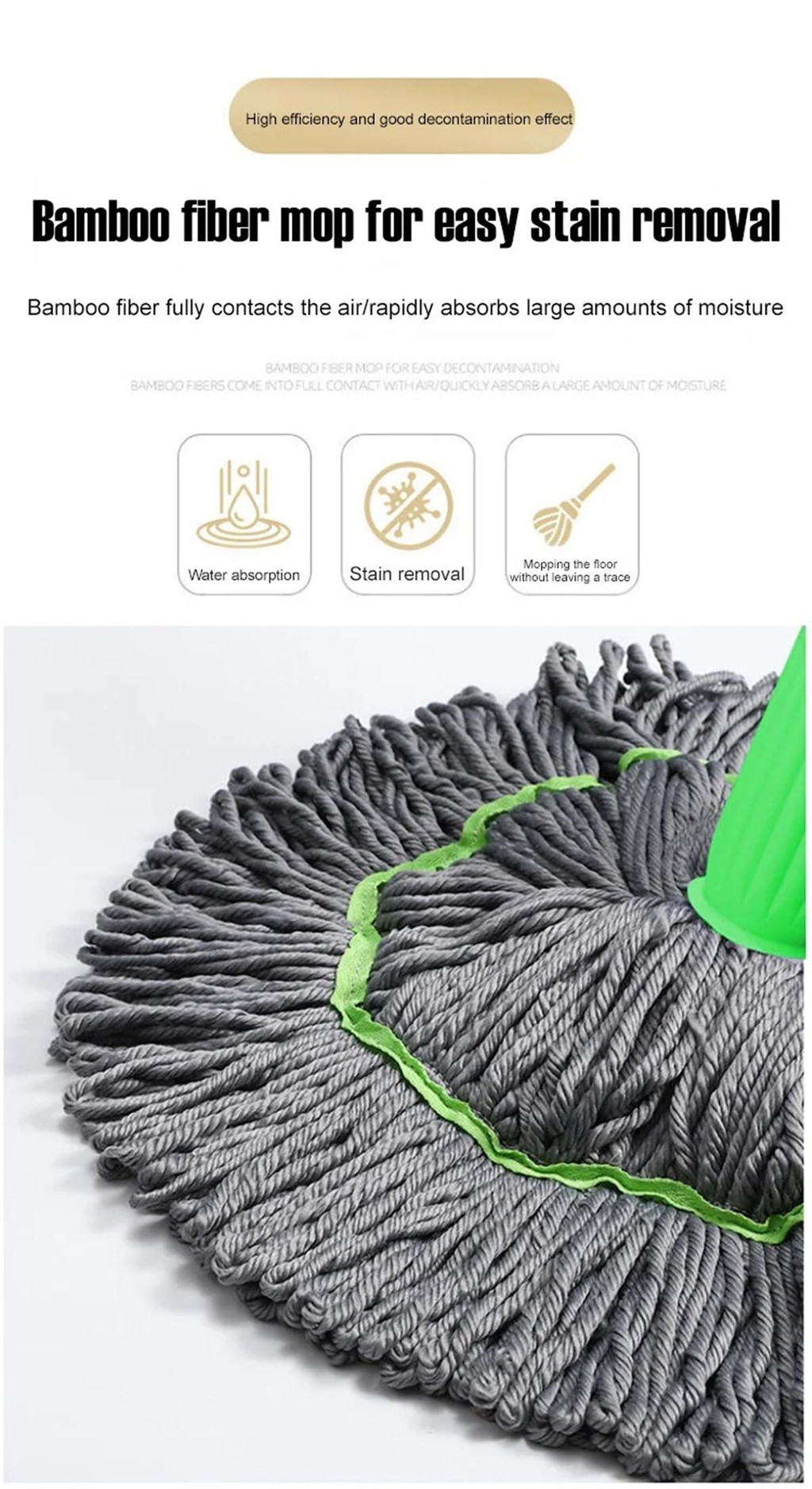 2 In 1 Dehydrated Mop 55cm Big Mop For Floor Mop With Squeezer Heavy ...
