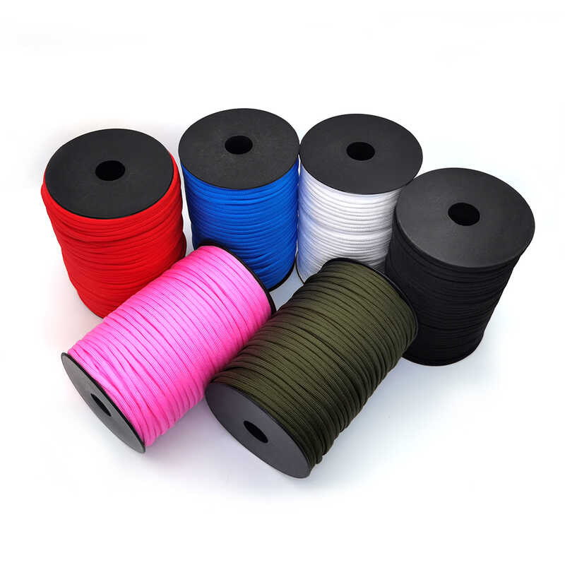 550 100Meters Standard 7-Core Paracord Rope 4Mm Outdoor Parachute ...