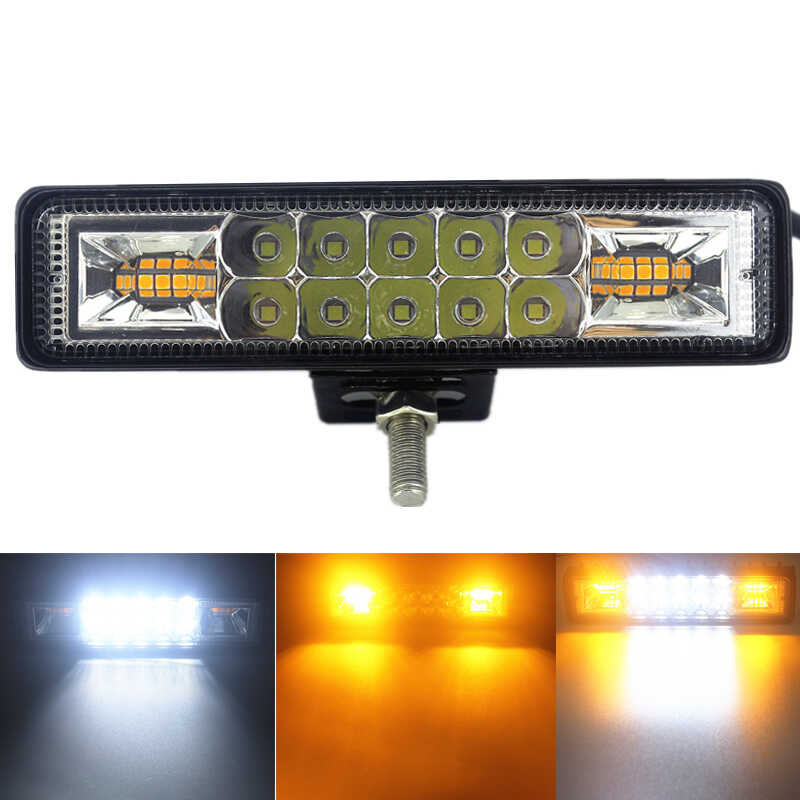 48W Strobe Flash LED Light Bar White Amber Blue Red Para Sa Offroad 4X4 ...