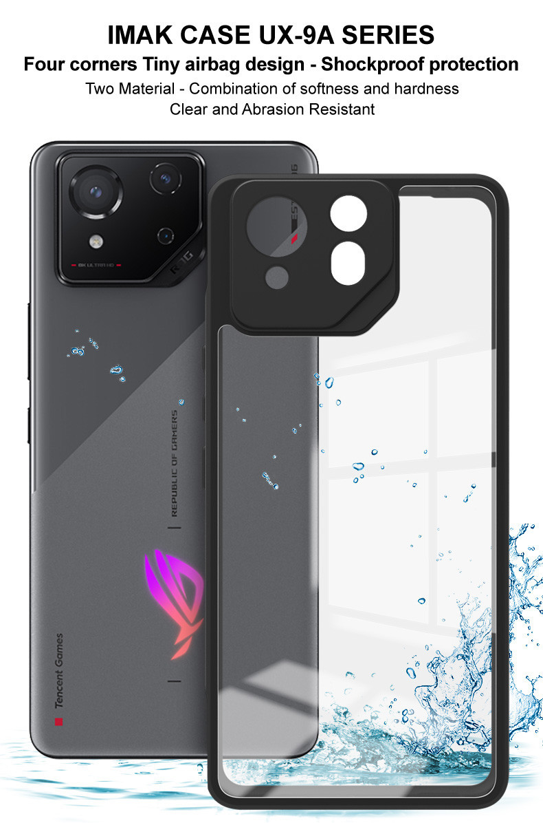 IMAK Transparent PC+TPU Soft Case for Asus ROG 8 / ROG 8 Pro / ROG 7 ...