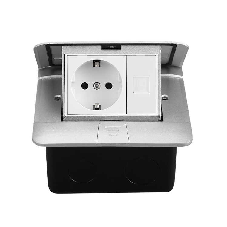 Silver black curved floor socket UK/EU/legr EU concealed concealed pop ...