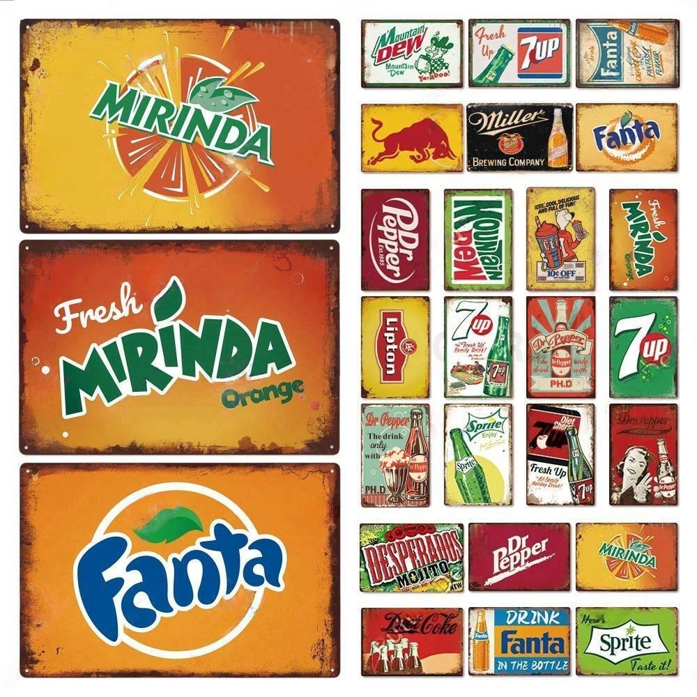 Cartello In Latta Vintage Mountain Dew 20x30 Cm - Pubblicità Retro Per Parete, Bar, Dormitorio, Regalo Uomo